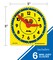 Carson Dellosa 6 Mini Judy Clocks Set, 5" x 5" Student Clocks, Learn to Tell Time Clocks for Kids, Analog Clock for Kids with Movable Gears for Teaching Time Activity